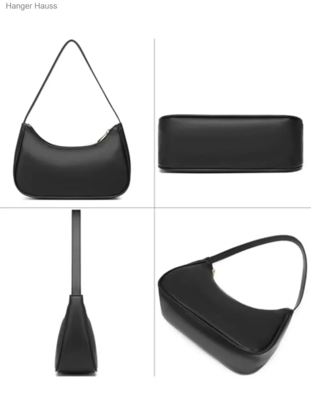 Vegan Leather Hobo Sling Tote Handbag with Zipper Closure